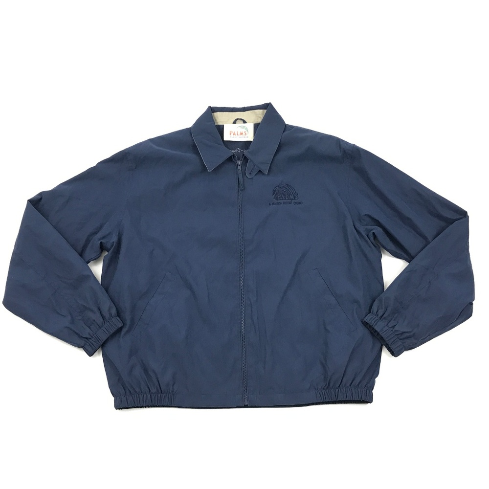 VINTAGE PALMS Casino Jacket Size L Blue Bomber